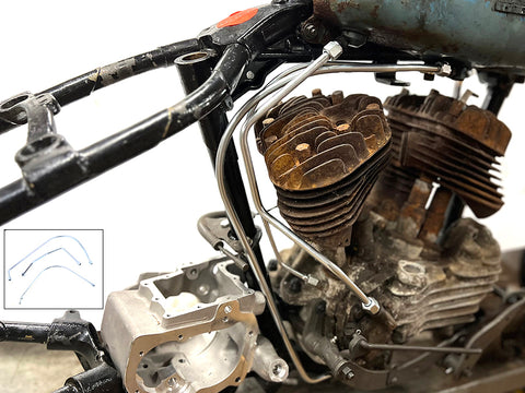 45 W/G Oil Line Set Zicad Plated - V-Twin Mfg.
