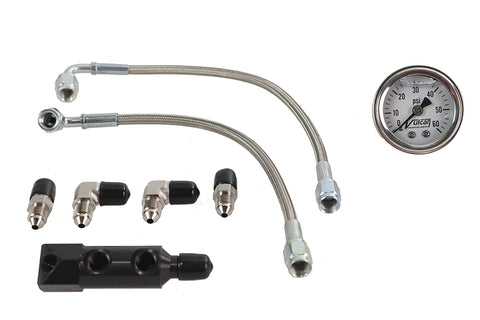Panhead Rocker Box Oil Line and Gauge Kit - V-Twin Mfg.