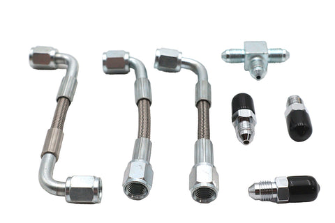 Bastardo Overhead Valve Oil Line Set Stainless Steel - V-Twin Mfg.