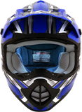AFX FX-17 Helmet - Butterfly - Matte Blue - Large 0110-7124