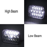 Black Pair 45w 7x6 5x7 6052 6054 H5054 H6054 Hilow Sealed Beam LED Headlights Replacement For Chevy Express Cargo Van 1500