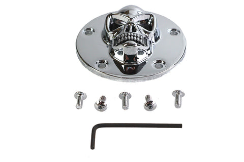 Skull Face Ignition System Cover 5-Hole Chrome - V-Twin Mfg.