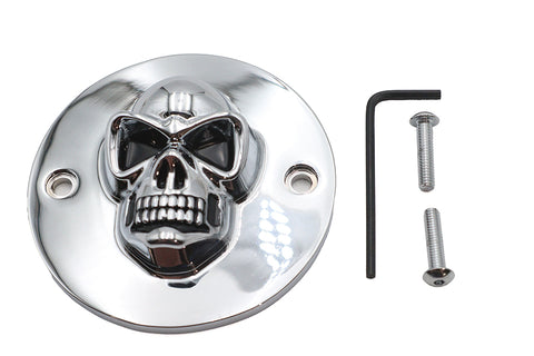 Skull Face Ignition System Cover Chrome - V-Twin Mfg.