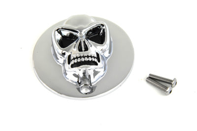 Skull Design Ignition System Cover Chrome - V-Twin Mfg.