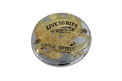 Gold Inlay Live to Ride Ignition System Cover - V-Twin Mfg.