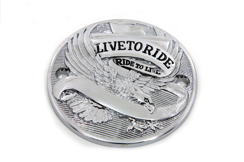 Chrome 2-hole Live to Ride Ignition System Cover - V-Twin Mfg.