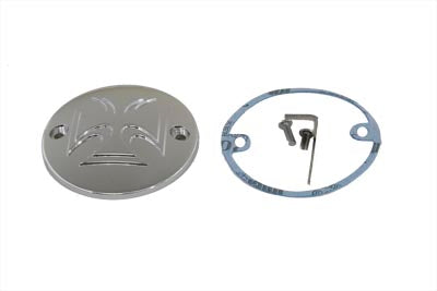 Red Baron Cross Ignition System Cover 2-Hole Chrome - V-Twin Mfg.