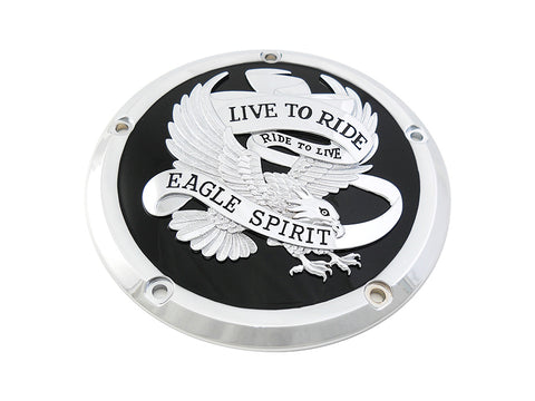 Eagle Spirit Derby Cover Black - V-Twin Mfg.