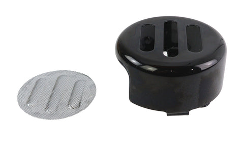 3 Slot Round Horn Cover Black - V-Twin Mfg.
