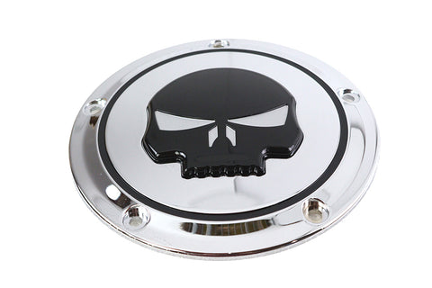 Chrome 5 Hole Skull Derby Cover - V-Twin Mfg.