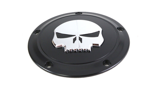 Black 5 Hole Skull Derby Cover - V-Twin Mfg.