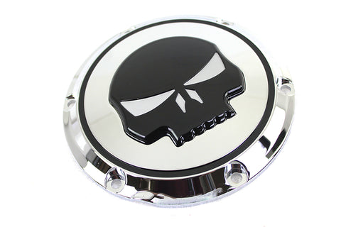 Chrome 6 Hole Skull Derby Cover - V-Twin Mfg.