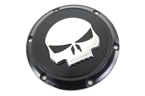 Black 6 Hole Skull Derby Cover - V-Twin Mfg.