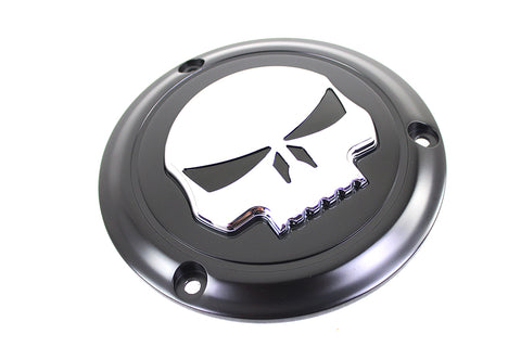 Black 3 Hole Skull Derby Cover - V-Twin Mfg.
