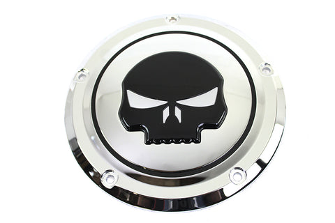 Chrome 5 Hole Skull Derby Cover - V-Twin Mfg.