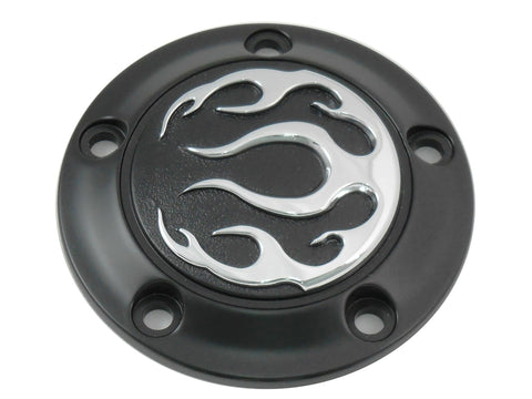 Black 5-Hole Flame Point Cover - V-Twin Mfg.