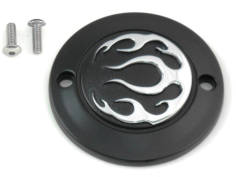 Black 2-Hole Flame Point Cover - V-Twin Mfg.