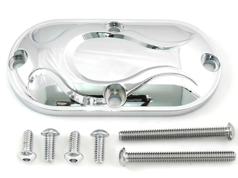 Chrome Inspection Cover with Chrome Flame - V-Twin Mfg.