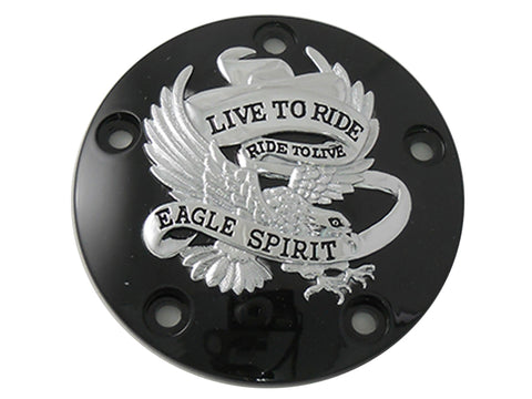 Black 5-Hole Eagle Spirit Point Cover - V-Twin Mfg.