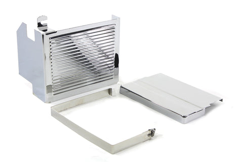 Chrome Ribbed Battery Cover Kit - V-Twin Mfg.