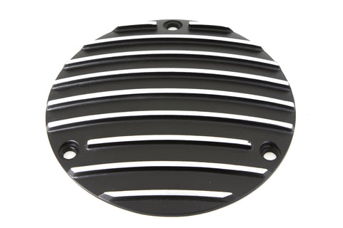 Finned Derby Cover Black - V-Twin Mfg.