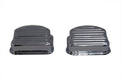 Ribbed Panhead Cover Set Chrome - V-Twin Mfg.
