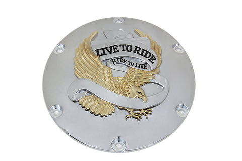 Eagle Spirit Derby Cover Gold Inlay - V-Twin Mfg.