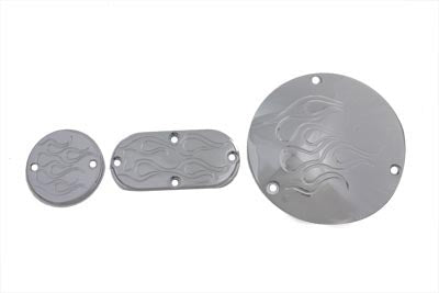 Flame Cover Set Chrome - V-Twin Mfg.