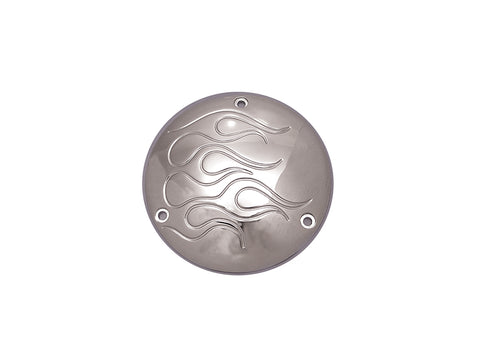 Chrome Flame Derby Cover - V-Twin Mfg.