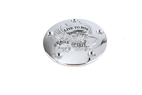 Live to Ride Ignition System Cover 5-Hole Chrome - V-Twin Mfg.