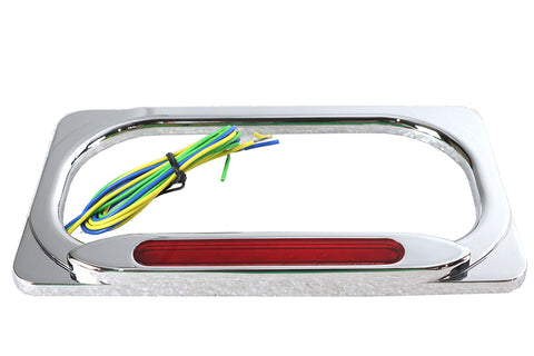 License Plate Frame Chrome Billet with LED Top Lamp - V-Twin Mfg.
