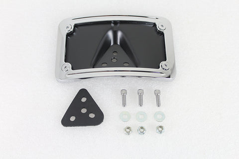 License Plate Bracket Curved Laydown Style Chrome Billet - V-Twin Mfg.