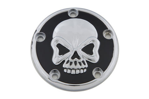 Skull Design 5 Hole Ignition System Cover Chrome - V-Twin Mfg.