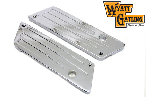 Wyatt Gatling Milled Saddlebag Face Plate - V-Twin Mfg.