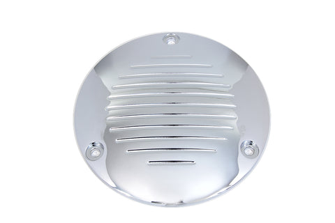 Chrome Grooved 3-Hole Derby Cover - V-Twin Mfg.