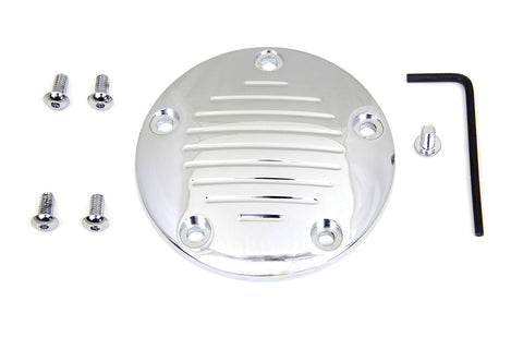 Grooved Ignition System Cover 5-Hole Chrome - V-Twin Mfg.