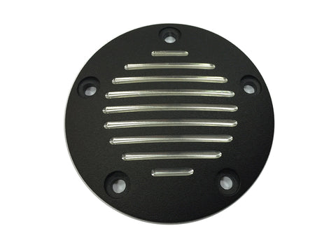 Grooved Ignition System Cover 5-Hole Black - V-Twin Mfg.