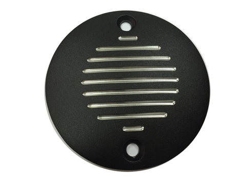 Grooved Ignition System Cover 2-Hole Black - V-Twin Mfg.