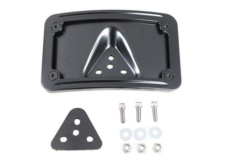 License Plate Bracket Curved Laydown Style Black - V-Twin Mfg.
