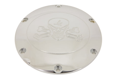 Skull with Cross Bones Derby Cover Chrome - V-Twin Mfg.
