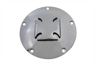 Iron Cross Raised Derby Cover Chrome Billet - V-Twin Mfg.