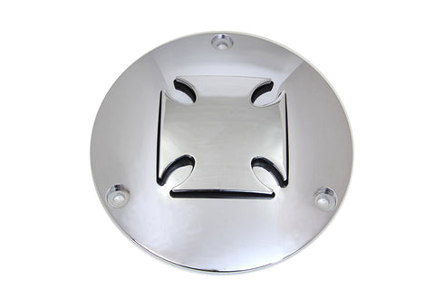 Iron Cross Raised Primary Derby Cover Chrome Billet - V-Twin Mfg.