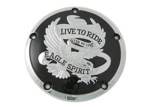 Eagle Spirit Derby Cover Black - V-Twin Mfg.
