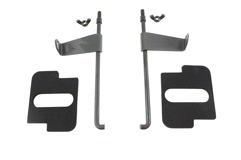 Parkerized Battery Rod Set with Flag and Pads - V-Twin Mfg.