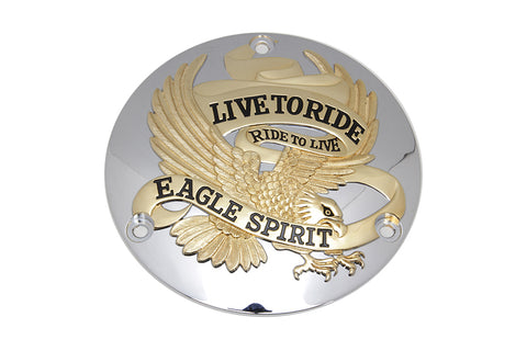 Eagle Spirit Derby Cover Gold Inlay - V-Twin Mfg.