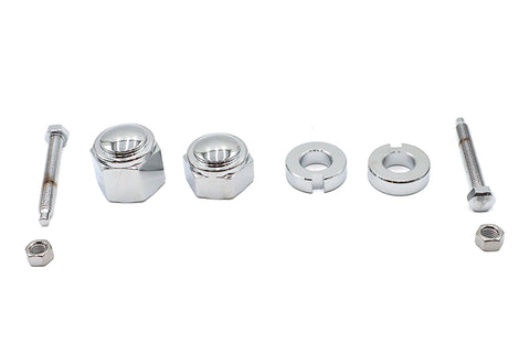 Chrome Rear Axle Adjuster and Nut Kit - V-Twin Mfg.