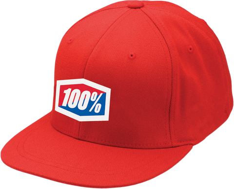 100% Official Flexfit® Hat - Red - Large/XL 20043-00005