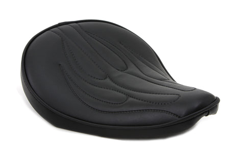 Black Solo Seat with Flame Stitch Small - V-Twin Mfg.