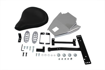 Black Leather Solo Seat with Mount Kit - V-Twin Mfg.