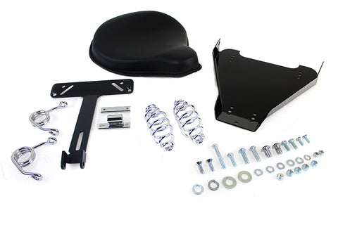 Black Leather Solo Seat With Mount Kit - V-Twin Mfg.